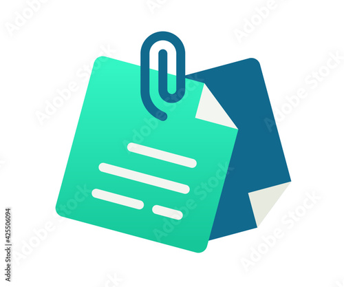 paper clip note single isolated icon with gradient style