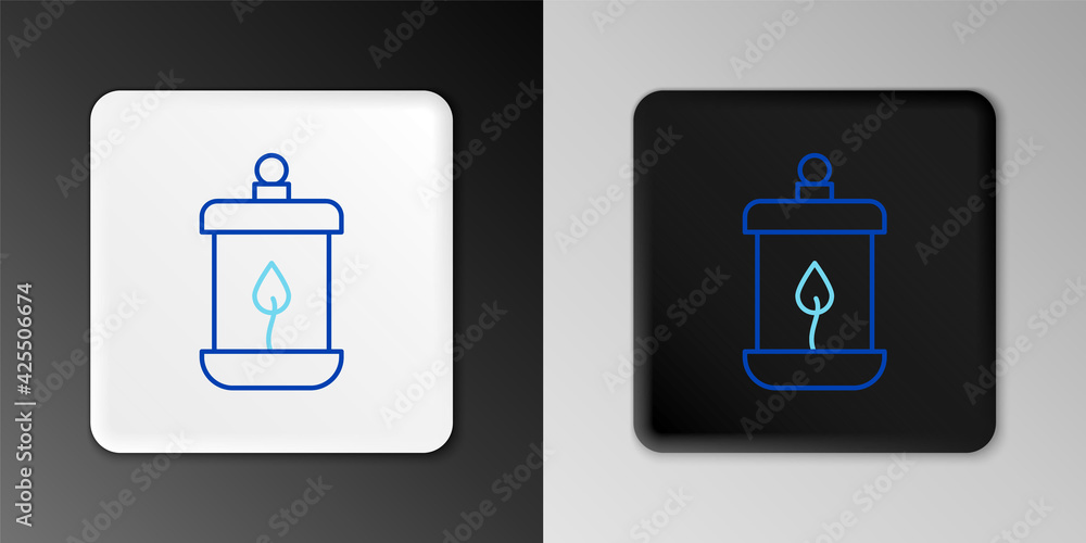 Line Ramadan Kareem lantern icon isolated on grey background. Colorful outline concept. Vector Line Ramadan Kareem lantern icon isolated on grey background. Colorful outline concept. Vector