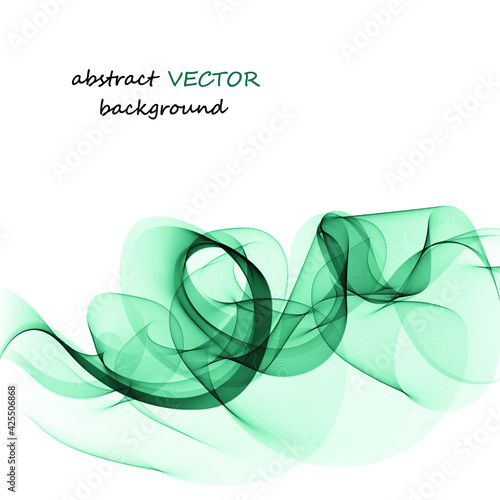 Vector abstract background. Blue wavy lines.