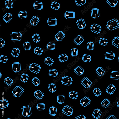 Line Shirt kurta icon isolated seamless pattern on black background. Vector