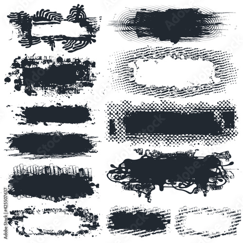 Set of grunge design elements and abstract banners. vector illustration. 