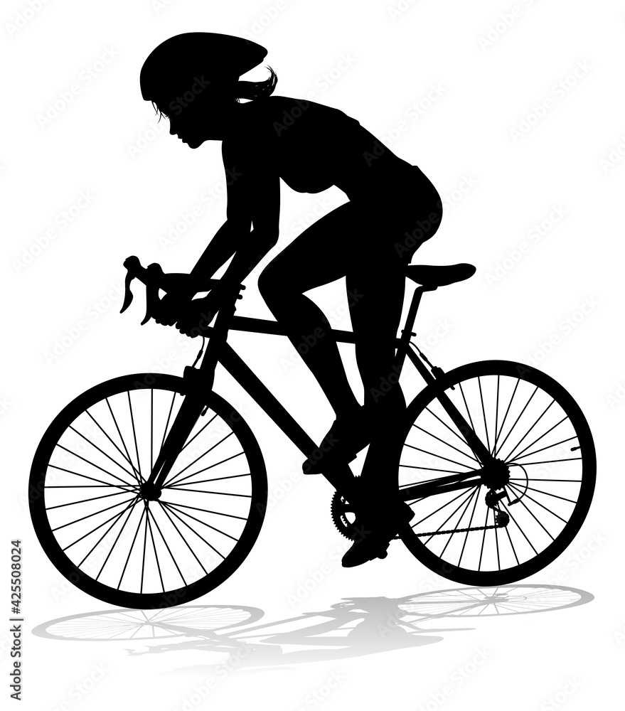Fototapeta premium Bike and Bicyclist Silhouette