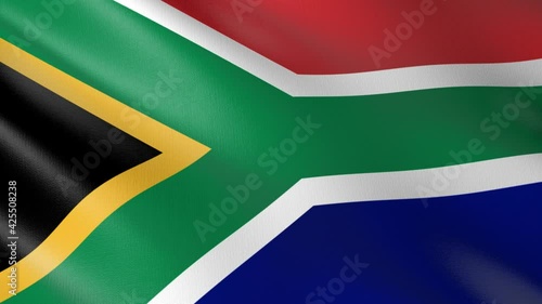 Flag of The South Africa. Flag's footages are rendered in real 3D software. Perfect for TV, Movies, social, HUD, presentations, webs etc.