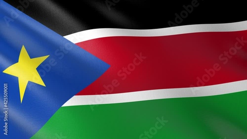 Flag of The South Sudan. Flag's footages are rendered in real 3D software. Perfect for TV, Movies, social, HUD, presentations, webs etc.