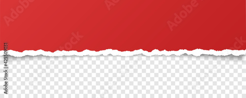 vector red torn paper with ripped edges with space for your text	

