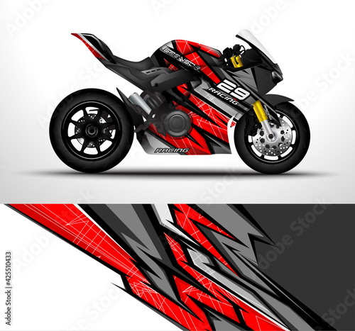 Racing motorcycle sport bikes wrap decal and vinyl sticker design. Concept graphic abstract background for wrapping vehicles and livery