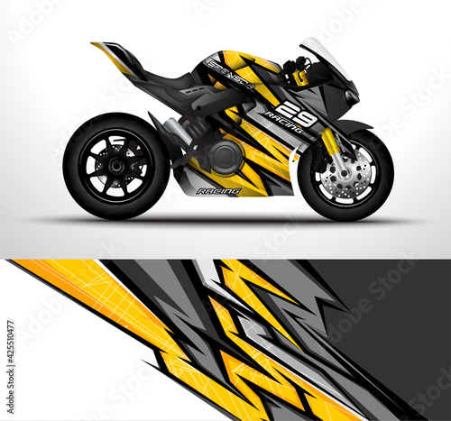 Obraz na plátně Racing motorcycle sport bikes wrap decal and vinyl sticker design