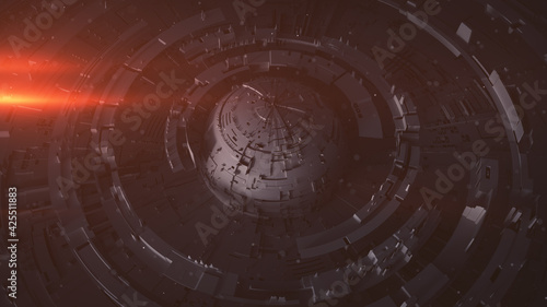 Red spherical mechanical co...