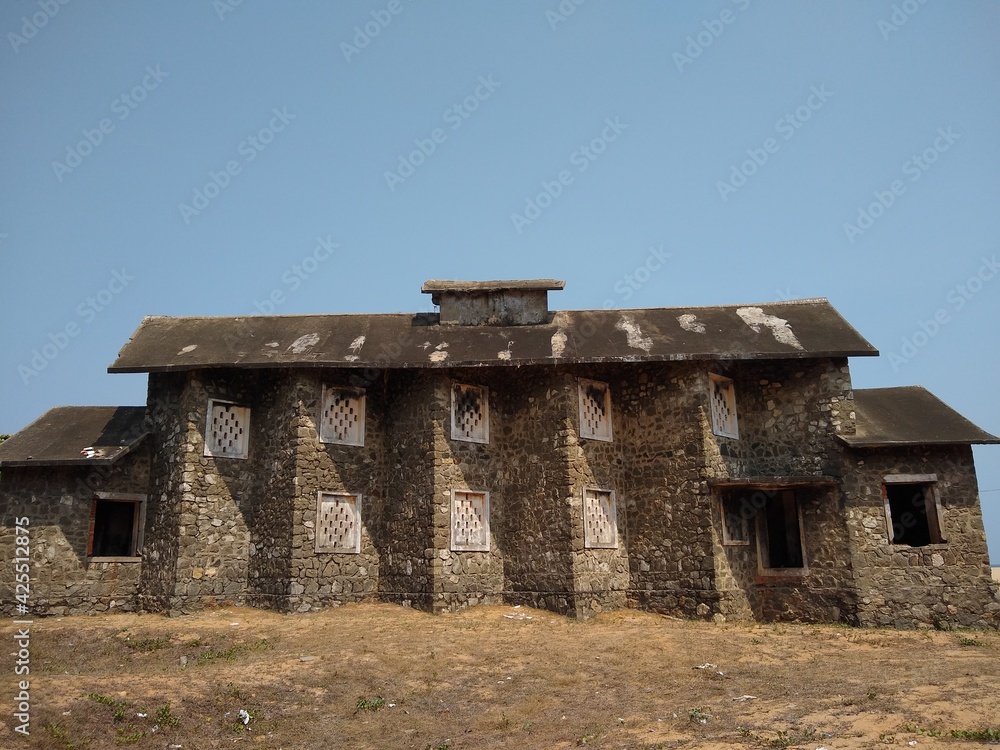 Abandoned stone building in Poovar beach Thiruvananthapuram Kerala