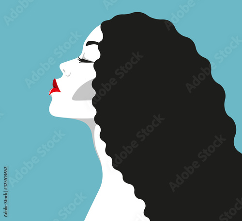 woman with wavy hair