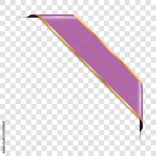 fondo corner ribbon banner with gold frames on transparent background	
