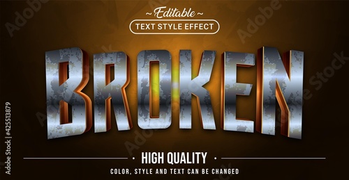 Editable text style effect - Broken Rusty text style theme.