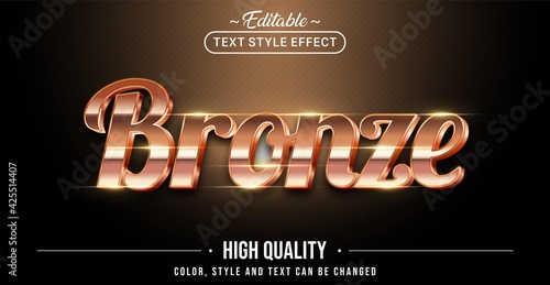 Editable text style effect - Bronze text style theme.