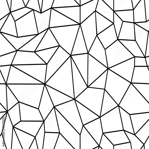 Mosaic seamless pattern, geometric polygons