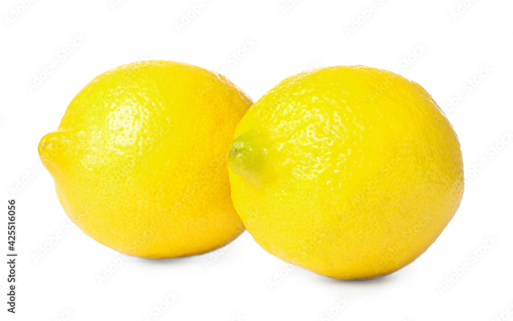 Fresh ripe whole lemons on white background Fresh ripe whole lemons on white background