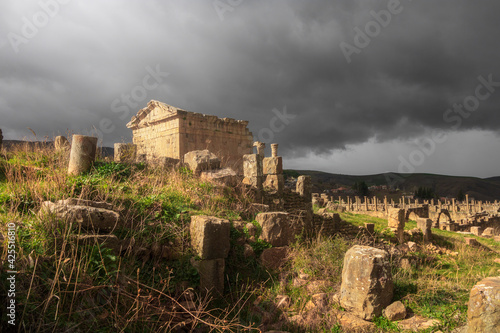 Djemila, the archaeological zone of the well preserved Berber-Roman ruins in North Africa, Algeria. photo