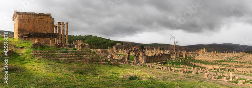 Djemila, the archaeological zone of the well preserved Berber-Roman ruins in North Africa, Algeria. photo