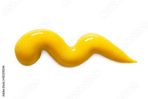 Mustard sauce realistic 3d vector illustration isolated on white background. Portion of sauce. Close-up seasoning and dip
