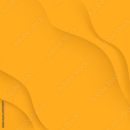 abstract wave curve paper cut yellow background