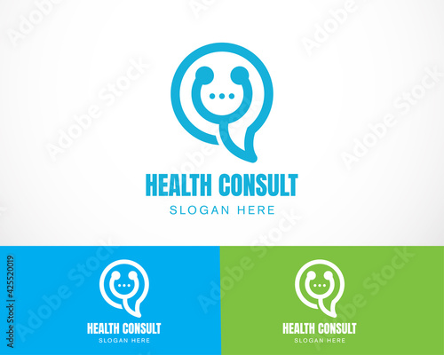 health consult logo chat doctor logo design