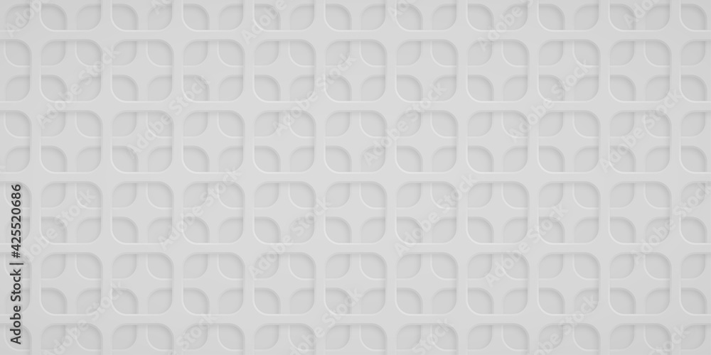 Fototapeta premium Abstract background with squares holes in white colors