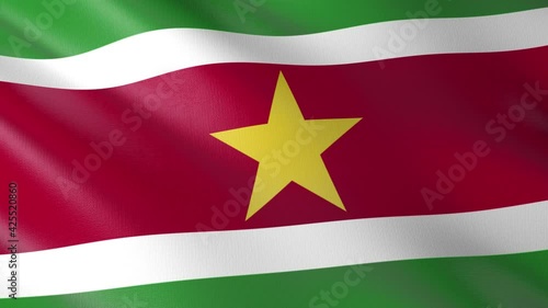 Flag of The Suriname. Flag's footages are rendered in real 3D software. Perfect for TV, Movies, social, HUD, presentations, webs etc.