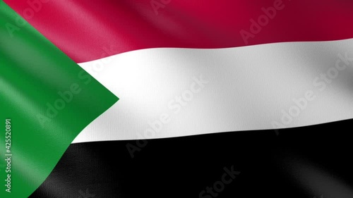 Flag of The Sudan. Flag's footages are rendered in real 3D software. Perfect for TV, Movies, social, HUD, presentations, webs etc.