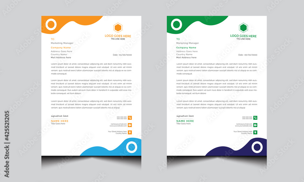 Creative letterhead design into two-color 