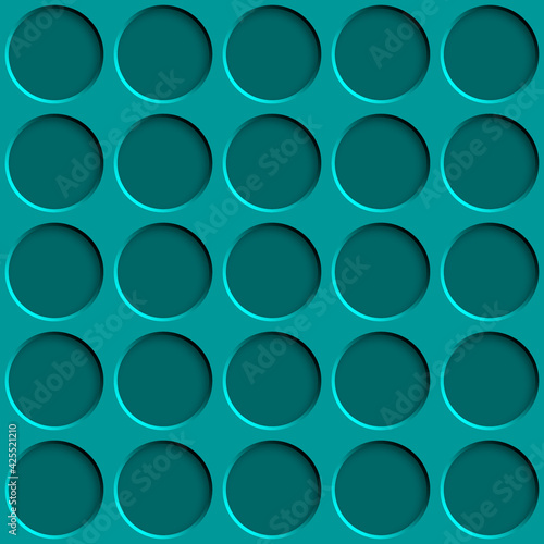 Abstract seamless pattern with circle holes in light blue colors