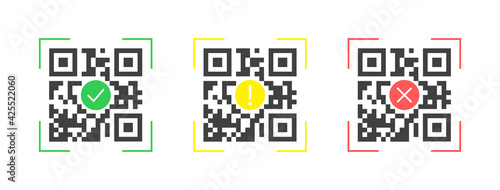 QR Codes icon complete, warning, error