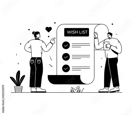 
Solid wishlist illustration, download with premium offer 

