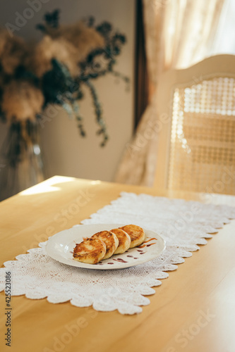 A piece of cake sitting on top of a table