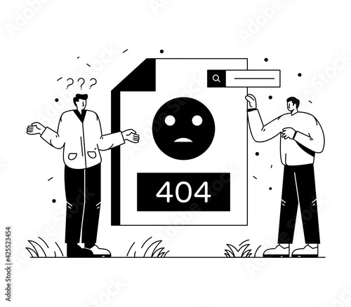 
A 404 error in illustration download, solid line design 

