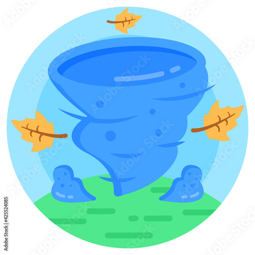 
Wind cycle with leaves, hurricane icon 

