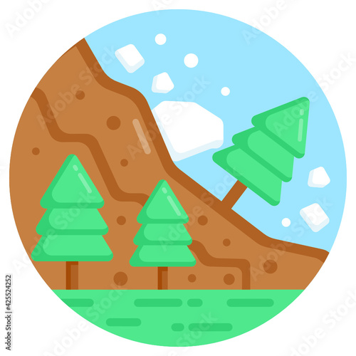 
A trendy vector design of landsliding 

