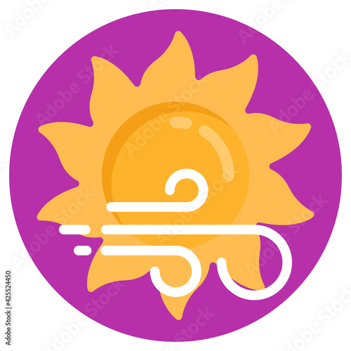 
A trendy vector design of windy sunny day 

