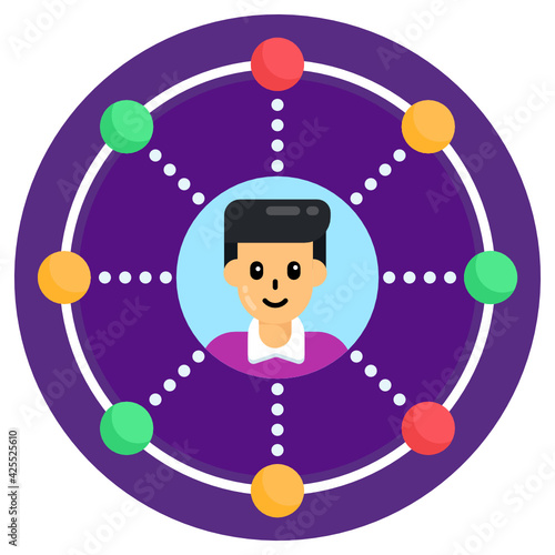 
Download this premium flat icon of user networking 

