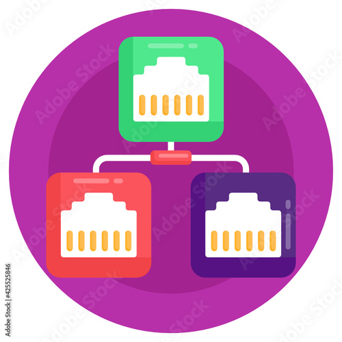 
Grab this amazing icon of ethernet network in flat style 

