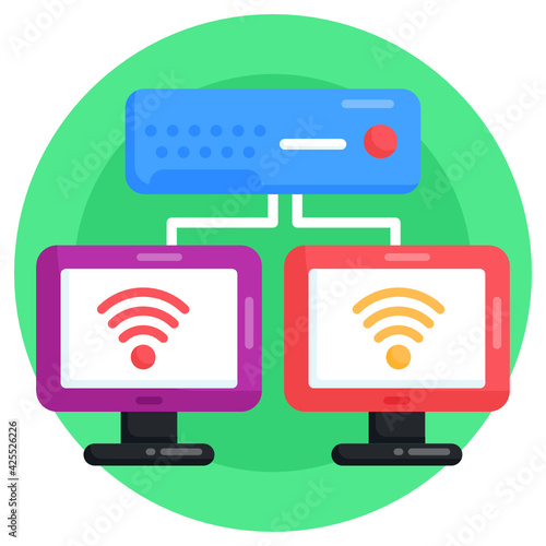 
Download this premium flat icon of datacenter network 


