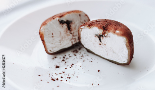 Japanese ice cream Mochi in rice dough. Traditional Japanese dessert 