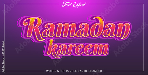Ramadan kareem editable text effect style