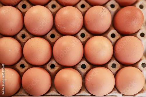 Chicken eggs in the package photo