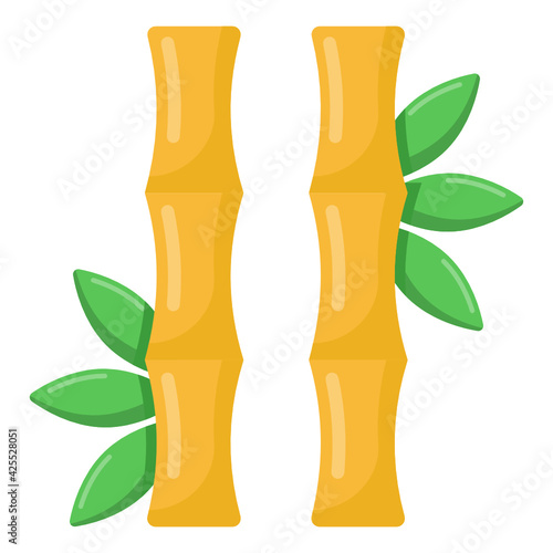 
A flat design vector of bamboo sticks 

