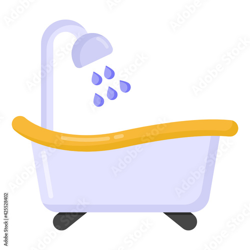 
A beautiful design icon of bathtub 

