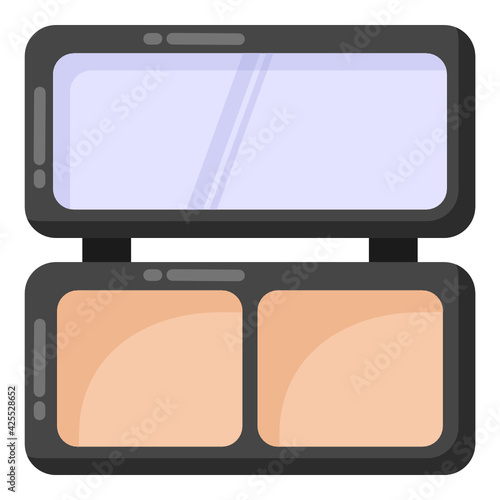 
Face contouring cosmetic kit icon, flat design vector 

