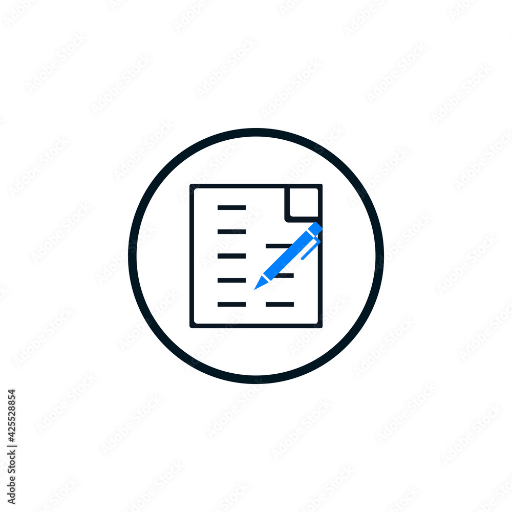 note write icon vector in circle note write icon vector in circle