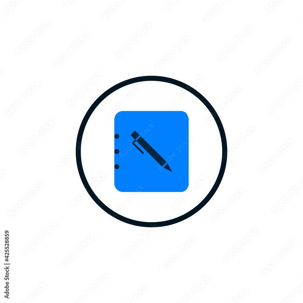note write icon vector in circle note write icon vector in circle