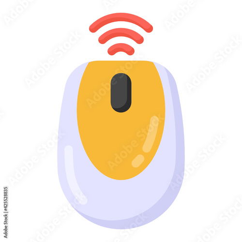 
Internet of things, a very functional flat icon of wireless mouse 

