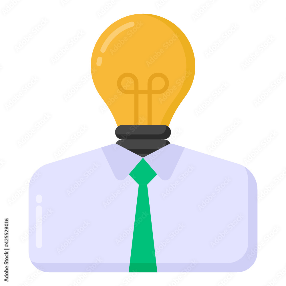 A very creative flat icon of innovative man
A very creative flat icon of innovative man