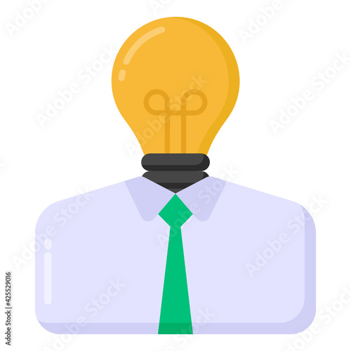 
A very creative flat icon of innovative man 

